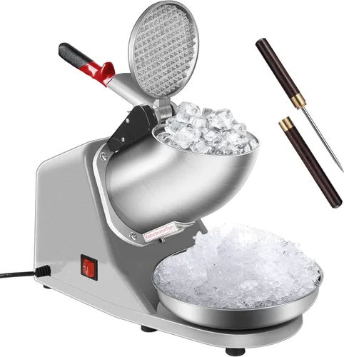 Miniatura 10 de VIVOHOME Picadora de Hielo Eléctrica Trituradora Máquina para Hacer Conos de Nieve Rojo 64.86 kg/hora con Palillo de Hielo para Uso Doméstico