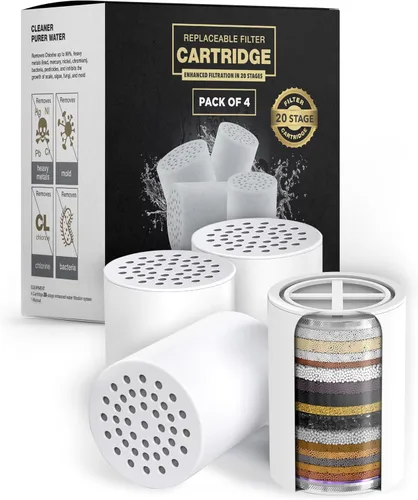 Miniatura 12 de AquaHomeGroup - Cartucho de repuesto para filtro de ducha premium de 20 etapas con hélice giratoria, paquete de 4 (sin carcasa) - Reemplazo de 20