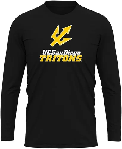 Miniatura 19 de Camisa deportiva de manga larga oficial de la NCAA Collegiate para hombre, colección negra con logotipo primario