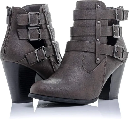 Botines Payton con cremallera lateral y tacón alto para mujer