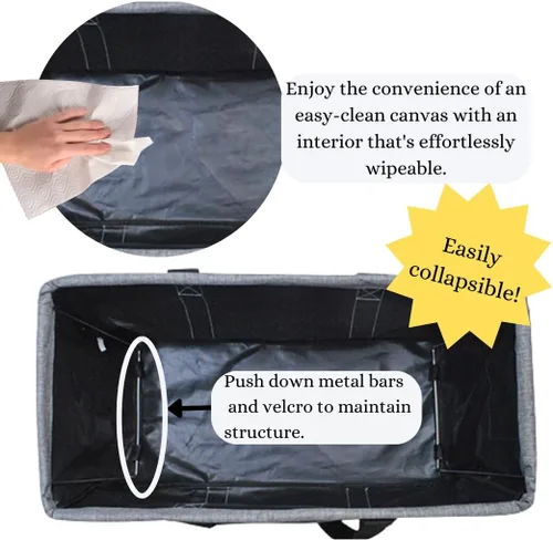 Miniatura 135 de NGIL Bolsa de comestibles reutilizable extra grande plegable de gran tamaño para comestibles, almacenamiento, picnic, playa, Bronco-negro occidental