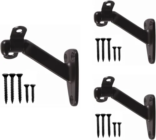 Miniatura 10 de Soporte de barandilla resistente montado en la pared bronce antiguo estilo V, paquete de 3 HOWTOOL