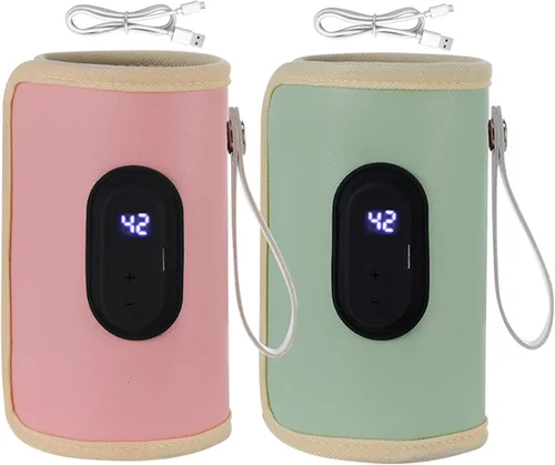 Miniatura 5 de Calentador de biberones portátil de 18 W, calentador de biberones de calentamiento rápido, temperatura ajustable, USB, calentador de biberones