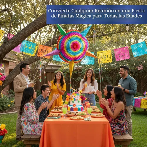 Miniatura 8 de Piñata mexicana (grande de 32 pulgadas) – Piñata grande plegable hecha a mano auténtica para fiesta de cumpleaños – Piñatas para cumpleaños años