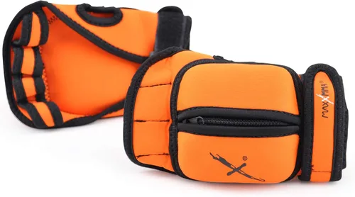 MaxxMMA Guantes con peso ajustables, juego de 2 libras, peso extraíble (2 x 0.5 libras cada guante) para esculpir MMA Kickboxing, cardio, aeróbicos,