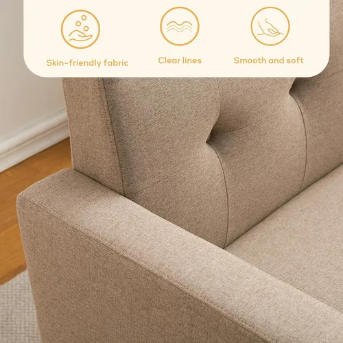 Miniatura 6 de HUIMO - Juego de muebles para sala de estar con botones, juego de muebles tapizados con botones para sala de estar, sofá moderno tapizado con marco