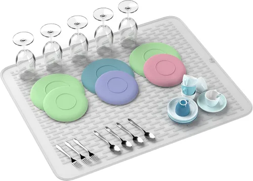Miniatura 2 de MonsterMat - Tapete extra grande (30 x 24 pulgadas) para secar platos de silicona resistente para encimeras de cocina