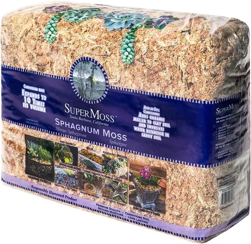 Miniatura 10 de SuperMoss (22306) Musgo Sphagnum, fibra de larga duración superior retención de agua para orquídeas y plantas de vivero, 4 onzas de color blanco
