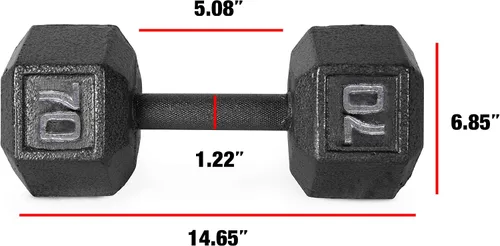 Miniatura 2 de CAP Barbell Mancuerna hexagonal de hierro fundido Múltiples opciones