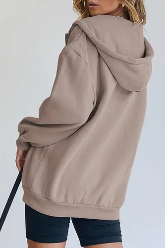 Miniatura 3 de Trendy Queen - Sudaderas con capucha Y2K con cremallera para mujer, de manga larga, para otoño, de gran tamaño, casual, con bolsillo