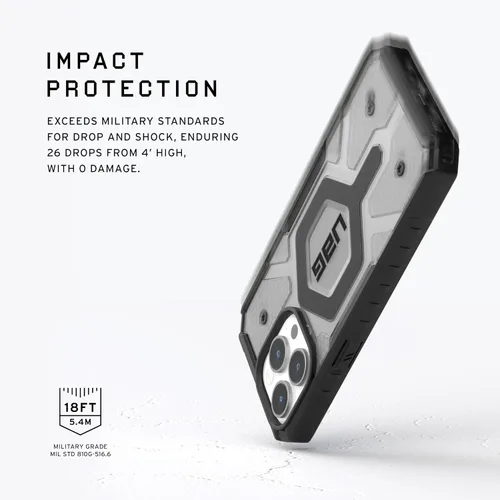 Miniatura 3 de URBAN ARMOR GEAR UAG Funda [Versión Actualizada] Compatible con iPhone 15 Pro 6.1" Pathfinder Transparente Ceniza/Negro Imán Integrado Compatible