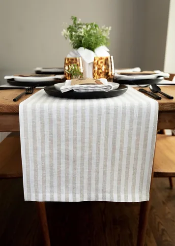 Miniatura 43 de Solino Home Camino de mesa de lino de 36 pulgadas – Amalfi Stripe 100% lino puro, camino de mesa azul marino y blanco, 14 x 36 pulgadas, ideal