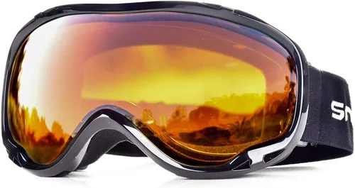 Miniatura 9 de Gafas de esquí para esquí, snowboard, motos de nieve para hombres, mujeres y adultos, antivaho 100% protección UV A2-marco blanco brillante/lente