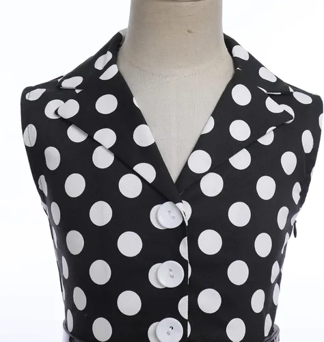 Miniatura 4 de Vestido de té para niñas, estilo vintage, de los años 50, con diseño de lunares, estilo Rockabilly para fiesta de graduación, vestido de té