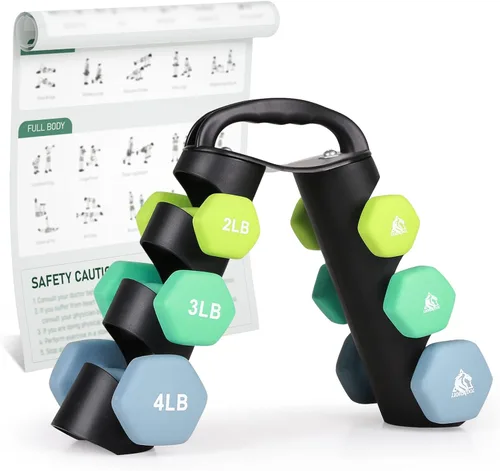 LIONSCOOL Juego de 2 mancuernas con revestimiento de neopreno, mancuernas hexagonales antideslizantes y que no se ruedan en par para entrenamiento