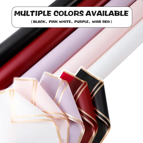 Miniatura 7 de BWLOIES Papel de Envoltura de Flores para Ramos, Papel de Envoltura Floral Impermeable, Envoltura de Flores de Papel Coreano, Papel de Envoltura