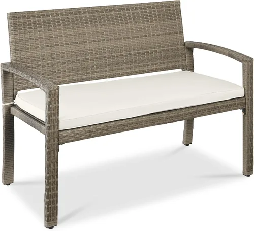 Miniatura 16 de Best Choice Products Banco Exterior de Mimbre para 2 Personas, Bancos de Jardín y Patio, Mobiliario de Exterior para Patio Trasero, Porche con Cojín