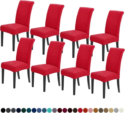Miniatura 13 de Joccun Fundas para Sillas de Comedor Juego de 2, Fundas Elásticas para Sillas de Comedor Fundas para Sillas de Comedor Protector de Asiento, Funda