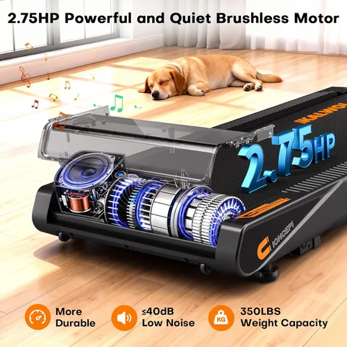 Miniatura 13 de Walking Pad Treadmill with Speaker, 4-in-1 6.2MPH Treadmills for Home with App Compatible, Walking Pad with 10% Incline, LED Display, 2.75HP