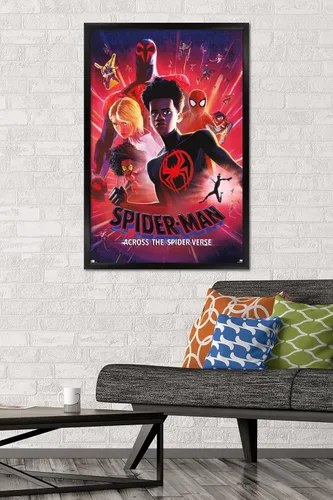 Miniatura 2 de Marvel Spider-Man: Across The Spider-Verse - Póster estático de pared de una hoja, 34 pulgadas de largo x 22.4 pulgadas de ancho, versión enmarcada