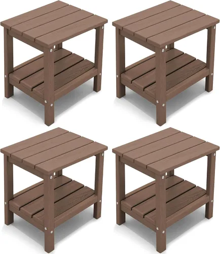 Miniatura 21 de KINGYES Mesa auxiliar doble, mesa auxiliar Adirondack- Aruba