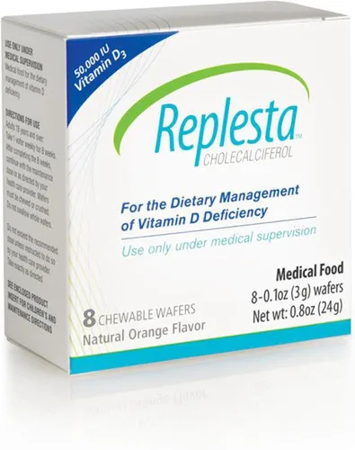 Miniatura 9 de Replesta 50,000 UI de vitamina D3 colecalciferol, para la deficiencia de vitamina D, Oblea masticable de una vez por semana, no modificada