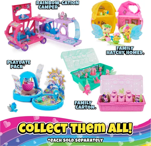 Miniatura 6 de Hatchimals CollEGGtibles, caja familiar de llama arcoíris con juego sorpresa, 10 personajes, 2 accesorios, juguetes para niños a partir de 5 años