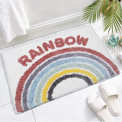Miniatura 5 de Hi Space Alfombra de baño de 31.5 x 19.7 pulgadas, antideslizante, lavable a máquina, suave, absorbente, bonita, alfombra de baño de felpa