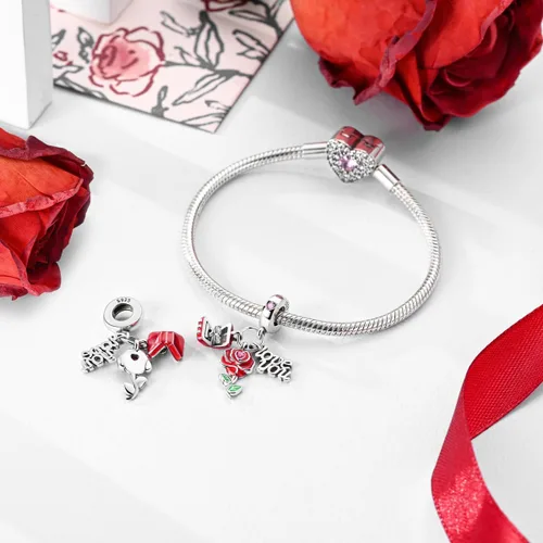Miniatura 56 de Hapour Dijes de plata de ley 925 para pulseras, collar, joyería europea, colgante de cuentas para mujeres y madres