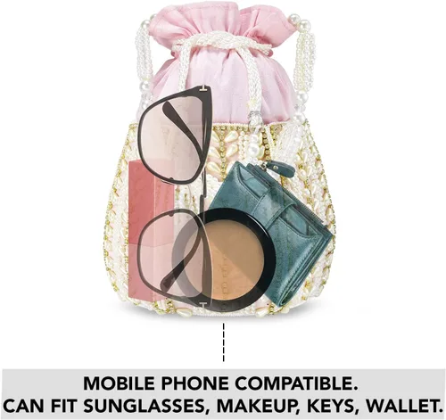 Miniatura 2 de Aheli Potli Bags Gift for Women Evening Bag Clutch Ethnic Bride Purse with Drawstring