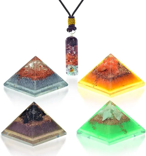 Miniatura 11 de 7 mini pirámides para autocuidado, armonía, meditación, yoga, espiritualidad, decoración de cristal, espacio de trabajo de equilibrio hecho de Juego