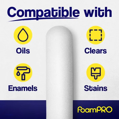 Miniatura 4 de FoamPRO 163, repuesto de rodillos finos de pintura de espuma de alta densidad con acabado fino, 2 unidades, 176