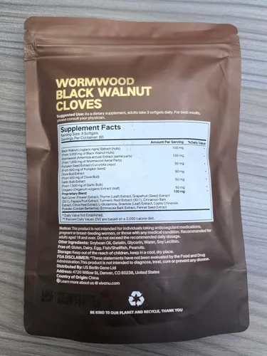 Miniatura 9 de Limpieza 18 en 1 de ajenjo de nogal negro para humanos, suministro para 80 días, porción de 6600 mg, limpieza intestinal rápida y salud digestiva