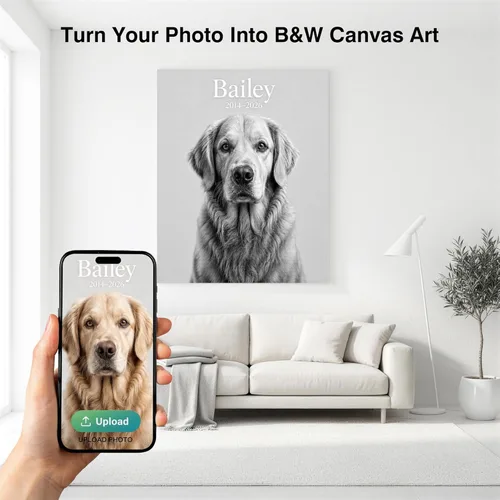 Miniatura 2 de Impresión de lienzo de foto personalizada, cuadro de foto personalizada en lienzo para pared, impresión de retrato de boda, familia y mascota, obra