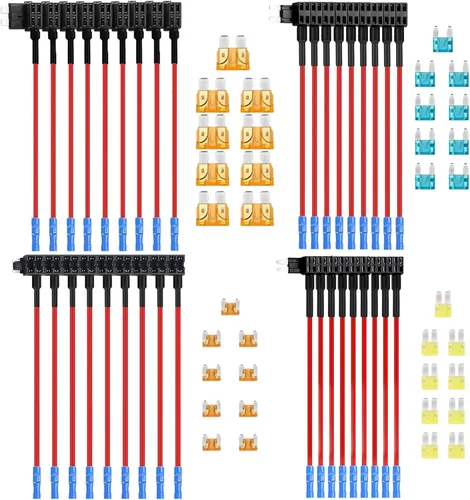 Miniatura 8 de BFXM 16 Pack 4 Tipos 12V Adaptador de Fusibles para Añadir Circuito en Coche, Adaptadores de Fusibles Mini Micro2 y de Bajo Perfil para Coches, 16