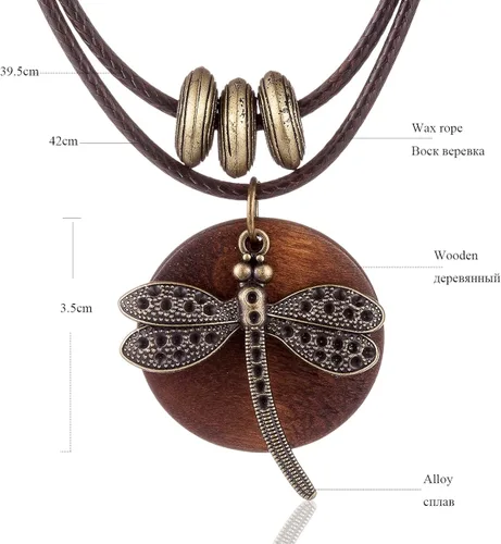 Miniatura 5 de COOSTUFF ANNA - Gargantilla con dije grueso de madera marrón para mujer