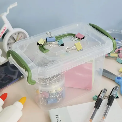 Miniatura 4 de Paquete de 6 cajas de almacenamiento con pestillo, contenedores transparentes de plástico con tapas