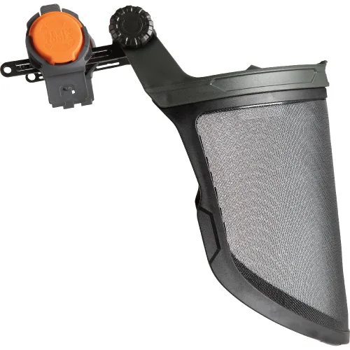 Miniatura 11 de Klein Tools 60474 - Protector facial de seguridad, malla de acero ligero, clasificación de impacto, negro, estilo gorra, casco de ala completa