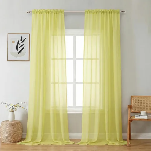 Miniatura 149 de Aiyufeng 2 paneles de cenefa transparente negra de 14 pulgadas de largo, cortinas cortas negras transparentes para dormitorio, cortinas de cocina