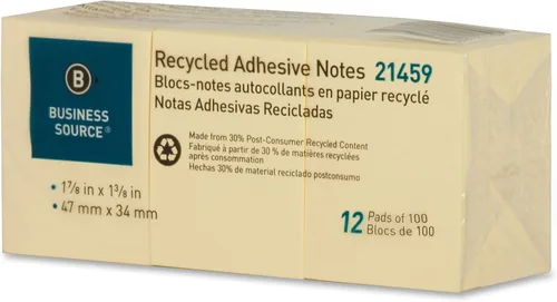 Miniatura 3 de Business Source Notas adhesivas amarillas, 1-7/8" x 1-3/8" (21459)