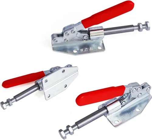 Miniatura 7 de Abrazadera de palanca ajustable, botón de extracción rápida, abrazadera de palanca de acción de empuje de 397 libras, capacidad de 1.181 in, carrera