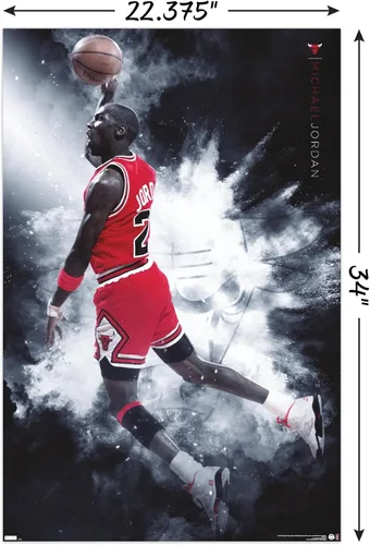 Miniatura 3 de Michael Jordan - Póster de pared Burst, 34 pulgadas de largo x 22.4 pulgadas de ancho, versión sin marco