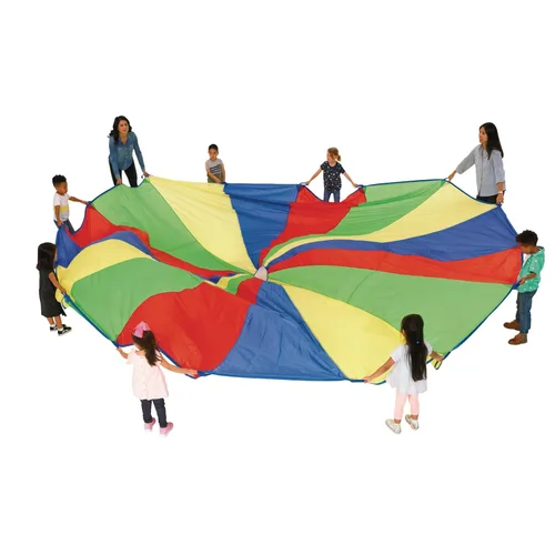 Miniatura 9 de Excellerations Brawny - Paracaídas de 6 pies para niños con 8 asas, juguete para niños, paracaídas de gimnasio