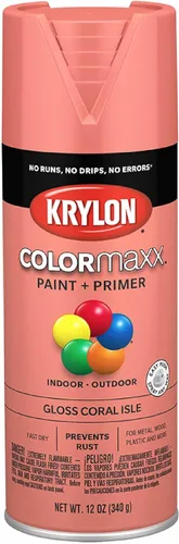 Miniatura 35 de Krylon K05580007 COLORmaxx Pintura en aerosol y base para uso en interiores y exteriores, color blanco semibrillante, 12 onzas (paquete de 1)