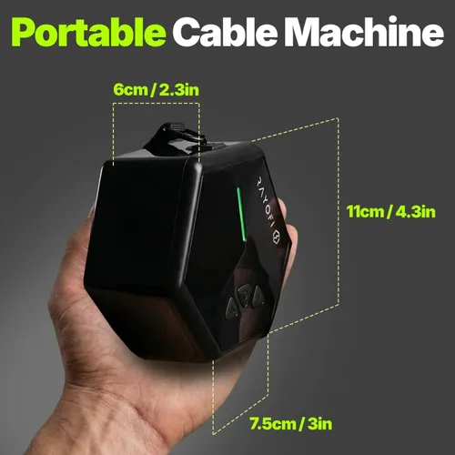Miniatura 4 de Rayofi Go-Tone - Máquina de gimnasio portátil, pantalla LCD inteligente, 1.5 lbs, resistencia ajustable de 3 a 66.1 lbs, recargable por USB-C Negro