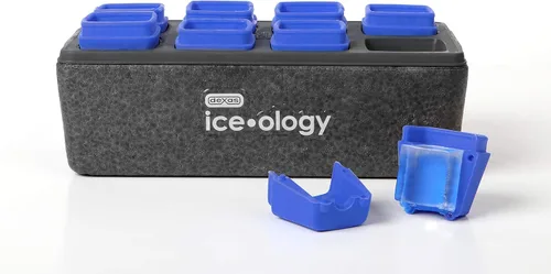 Miniatura 3 de Dexas ice•ology Molde de Hielo Transparente de Silicona para Hielo de Cóctel Artesanal, Bandeja de Cubos de 8