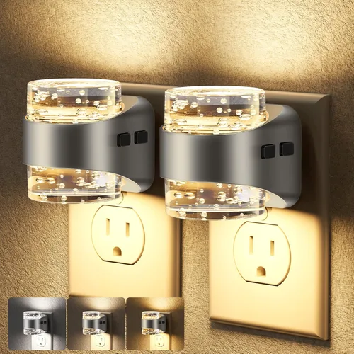 Miniatura 13 de Briignite - Luz nocturna LED enchufable en la pared - Luz nocturna regulable con diseño de burbuja 3000K/4000K/5000K y 3 niveles de brillo