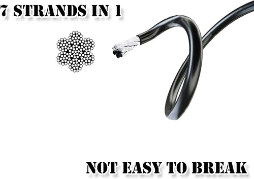 Miniatura 3 de J Bryant Fitness Cable de Repuesto para Gimnasio Polea de Fitness Gruesa de 5mm Cuerda de Alambre de Acero Resistente para Gimnasio en Casa
