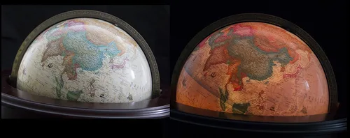 Miniatura 2 de Replogle Lancaster Globo terráqueo de 12 pulgadas de diámetro, con base para piso, Madera, Blanco crudo, L