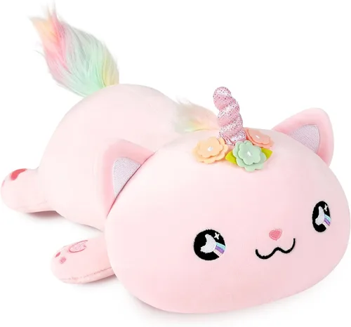 Miniatura 9 de Onsoyours Lindo gatito sirena de peluche de gatito, suave almohada de felpa de gato sirena para niños (sirena de gato azul, 12 pulgadas)